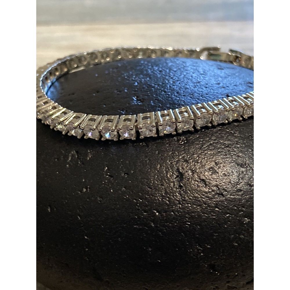 CZ Tennis Bracelet 6.5" Silver Tone NWOT‎